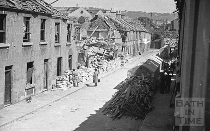 Cheltenham Street showing WW2 bomb damage