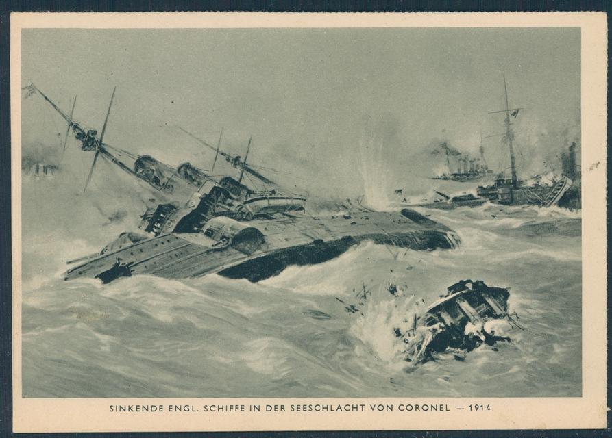 German propaganda postcard of the Battle of Coronel