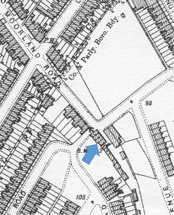 1902 map of Moorfields cottages