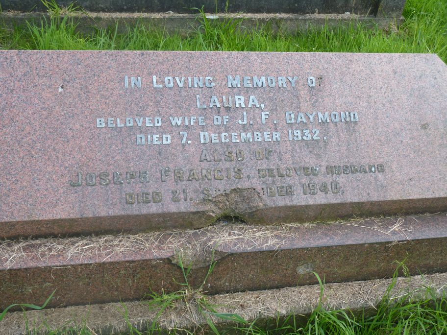 Daymond grave parents inscription