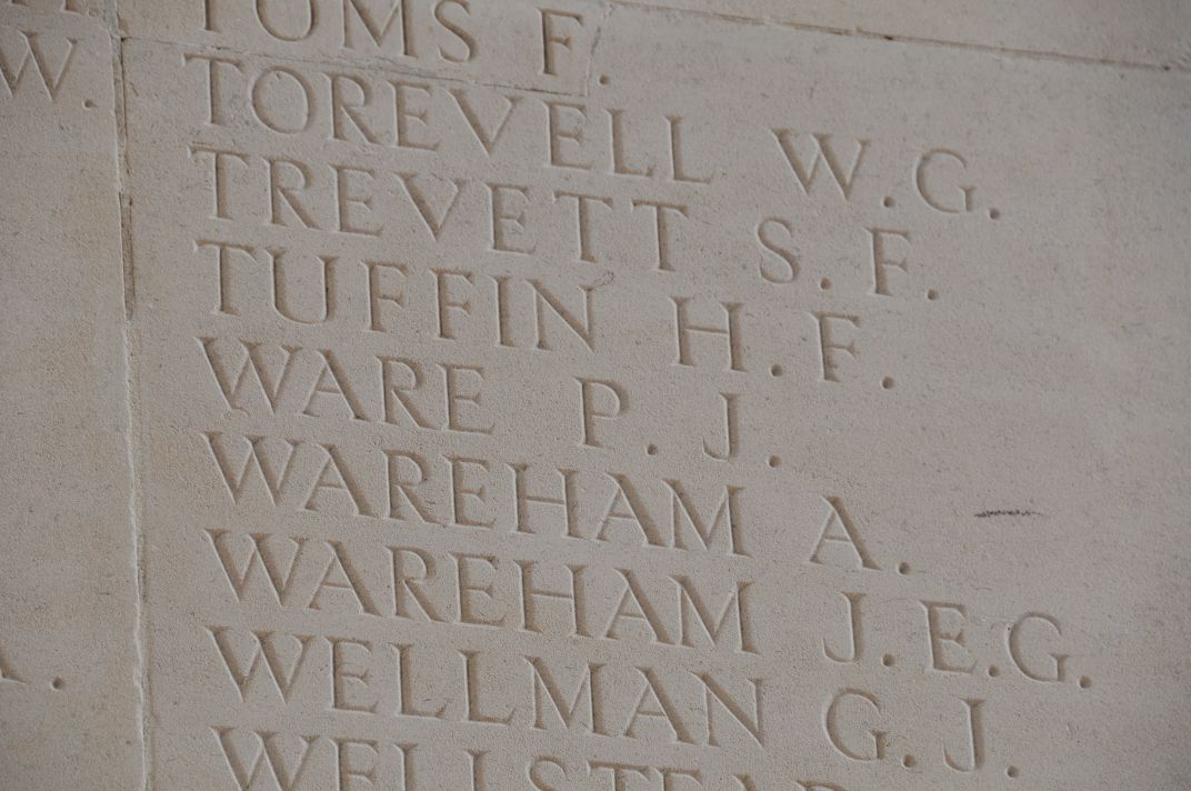 Percy Ware on Thiepval Memorial