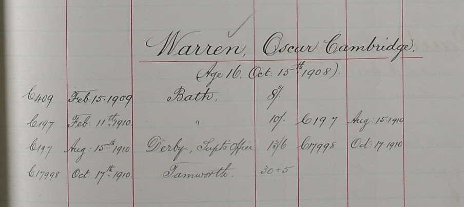 Oscar Warren railway record