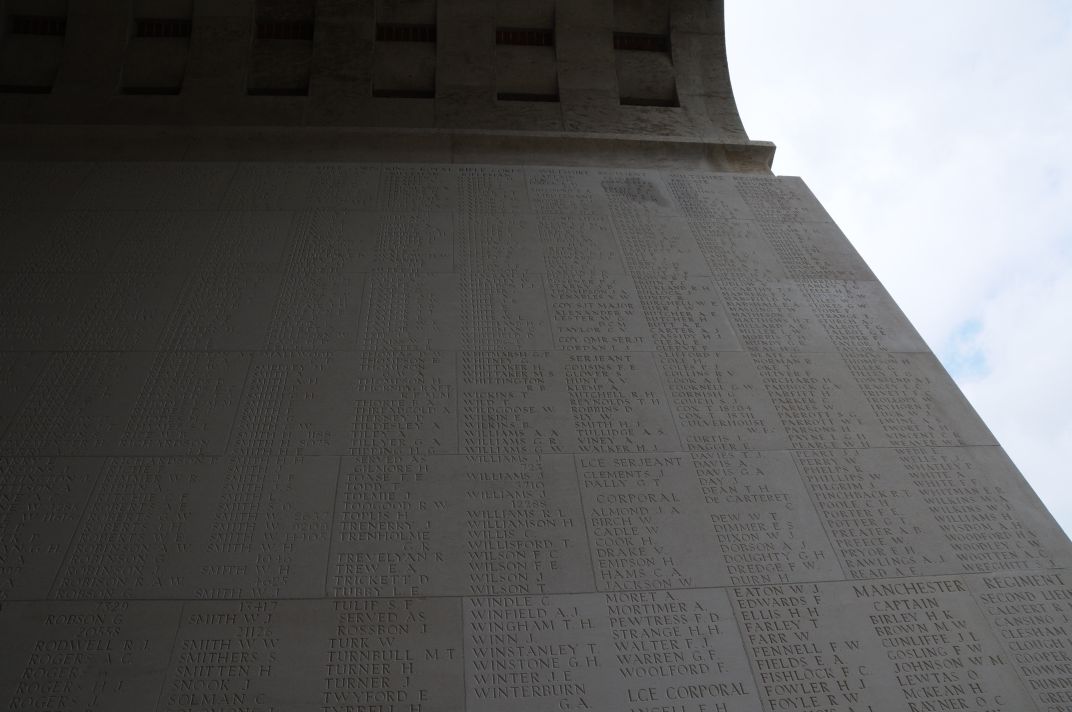 Whiting on Thiepval Memorial